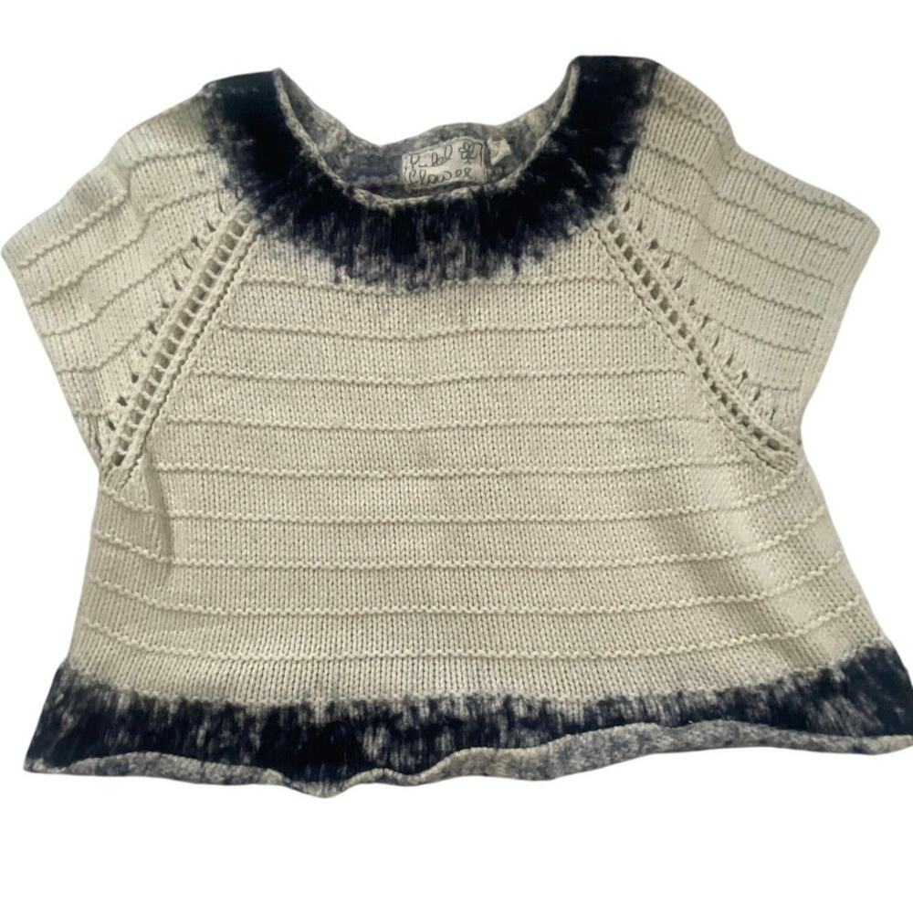 Anthropologie Field Flower Wool Alpaca Short Sleeve Knit Sweater Top Medium